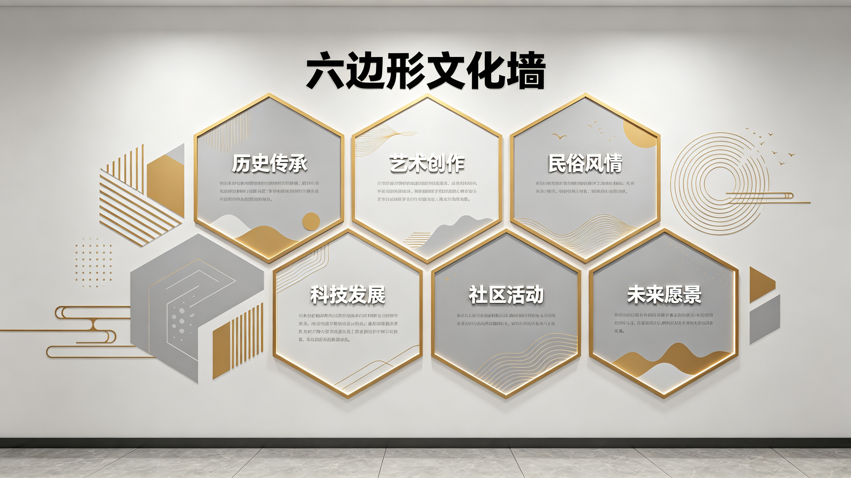 萍乡企业文化墙 | 六边形信息美学
